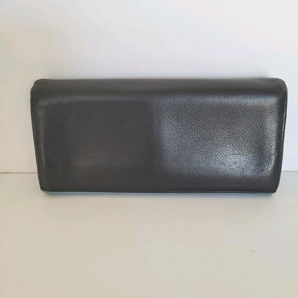 Paul Smith Love Letter Cow Leather Wallet Black Blue Boho Designer Large Envelop - Picture 2 of 13